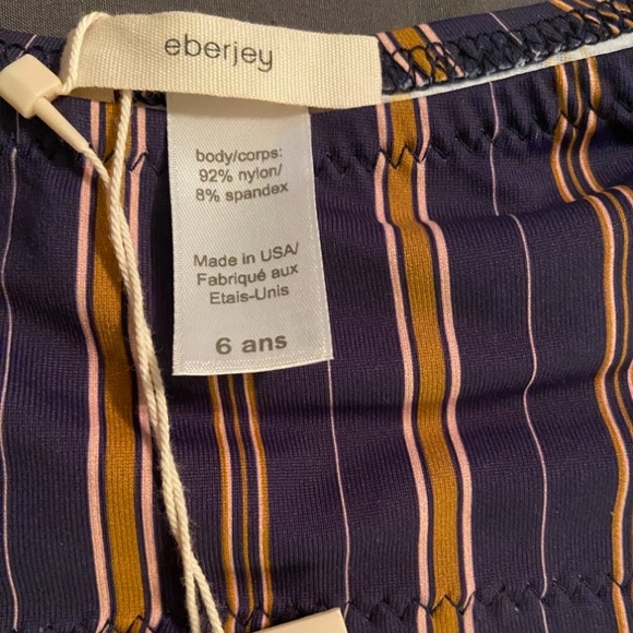 NWT EBERJEY GIRLS 2 PIECE BLUE &
BROWN “RIVERIA STRIPES DAIYA” BIKINI SET SIZE 6 - Picture 12 of 12